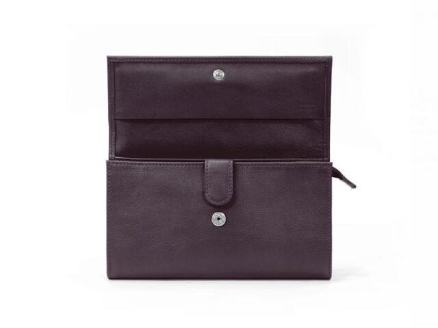 La Guêpe - Petite Maroquinerie - Compagnon en cuir marron à rabat - 318