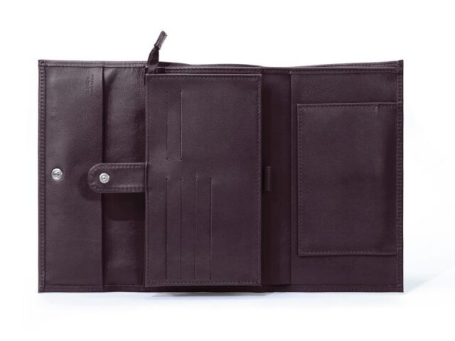 La Guêpe - Petite Maroquinerie - Compagnon en cuir marron à rabat - 318