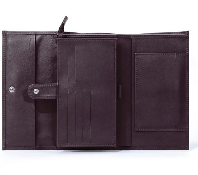 La Guêpe - Petite Maroquinerie - Compagnon en cuir marron à rabat - 318