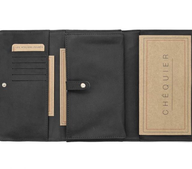 La Guêpe - Petite Maroquinerie - Compagnon en cuir noir - B84