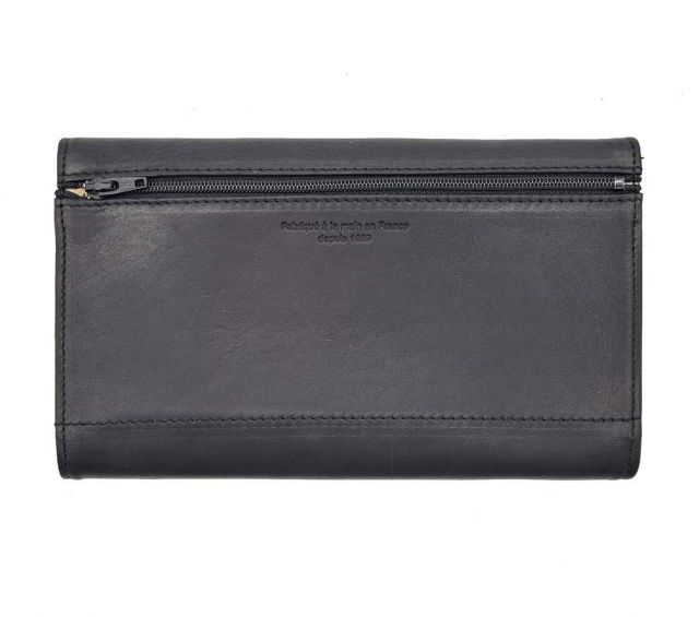 La Guêpe - Petite Maroquinerie - Compagnon en cuir noir - B84