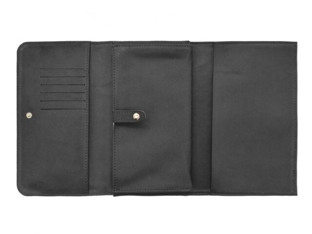 La Guêpe - Petite Maroquinerie - Compagnon en cuir noir - B84