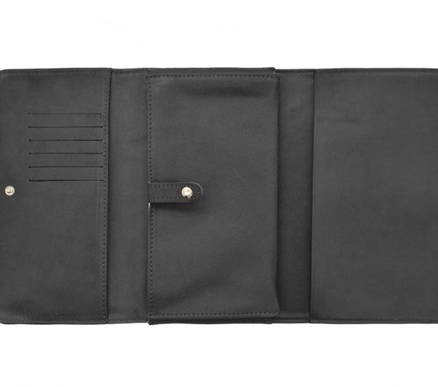 La Guêpe - Petite Maroquinerie - Compagnon en cuir noir - B84