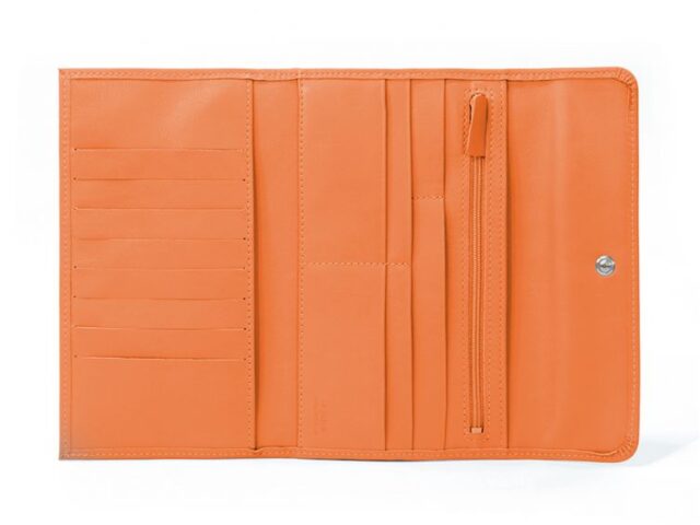 La Guêpe - Petite Maroquinerie - Compagnon en cuir orange - 12 cartes de crédit - 290