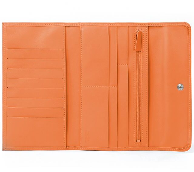 La Guêpe - Petite Maroquinerie - Compagnon en cuir orange - 12 cartes de crédit - 290