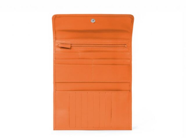 La Guêpe - Petite Maroquinerie - Compagnon en cuir orange - 12 cartes de crédit - 290