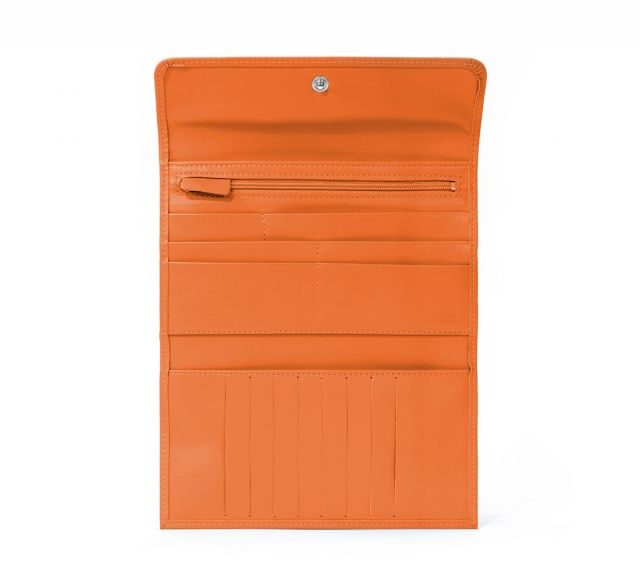 La Guêpe - Petite Maroquinerie - Compagnon en cuir orange - 12 cartes de crédit - 290