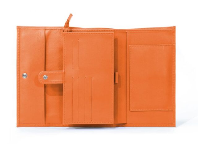 La Guêpe - Petite Maroquinerie - Compagnon en cuir orange à rabat - 318