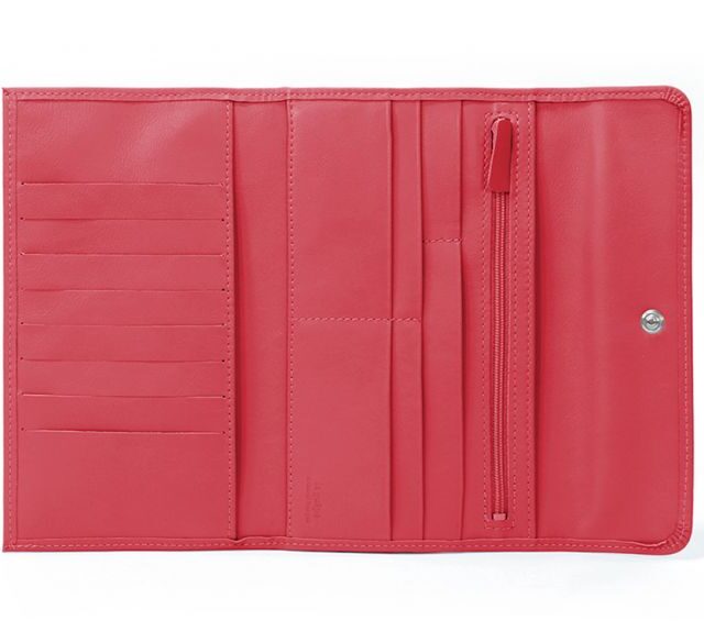 La Guêpe - Petite Maroquinerie - Compagnon en cuir rouge - 12 cartes de crédit - 290