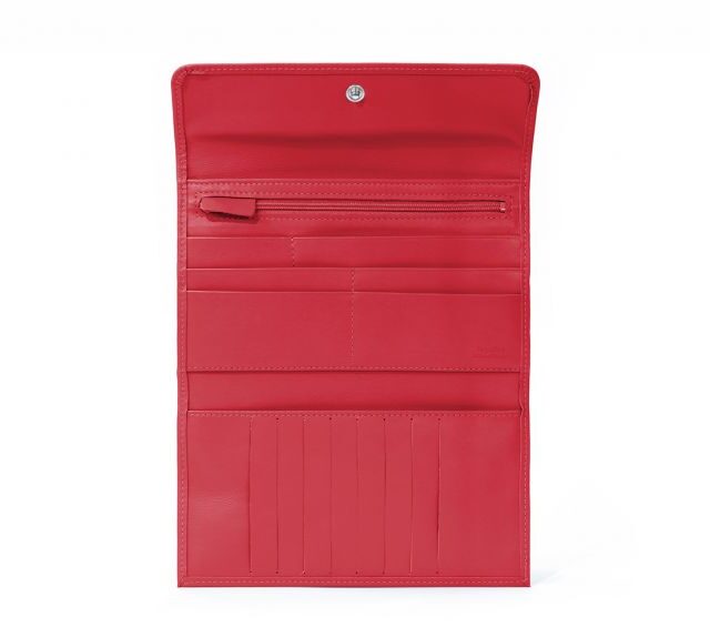 La Guêpe - Petite Maroquinerie - Compagnon en cuir rouge - 12 cartes de crédit - 290