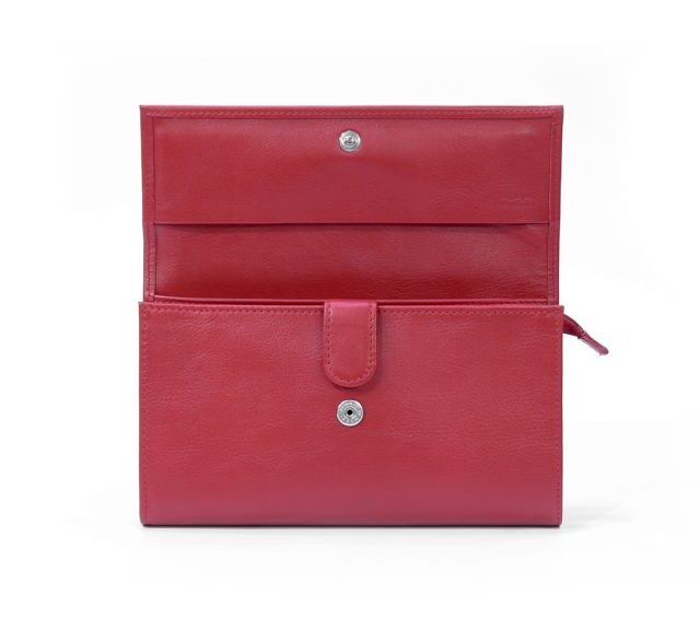 La Guêpe - Petite Maroquinerie - Compagnon en cuir rouge à rabat - 318