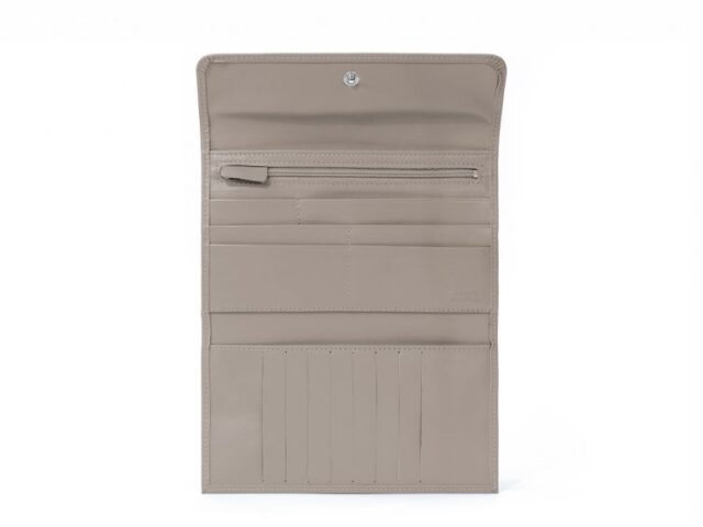 La Guêpe - Petite Maroquinerie - Compagnon en cuir taupe - 12 cartes de crédit - 290