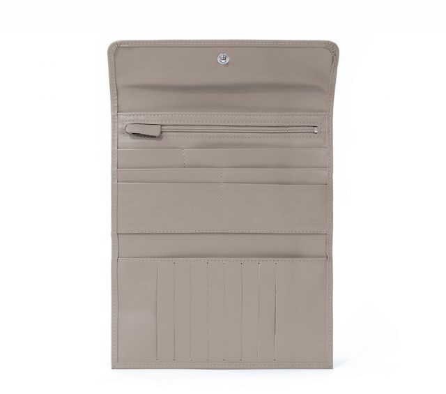 La Guêpe - Petite Maroquinerie - Compagnon en cuir taupe - 12 cartes de crédit - 290