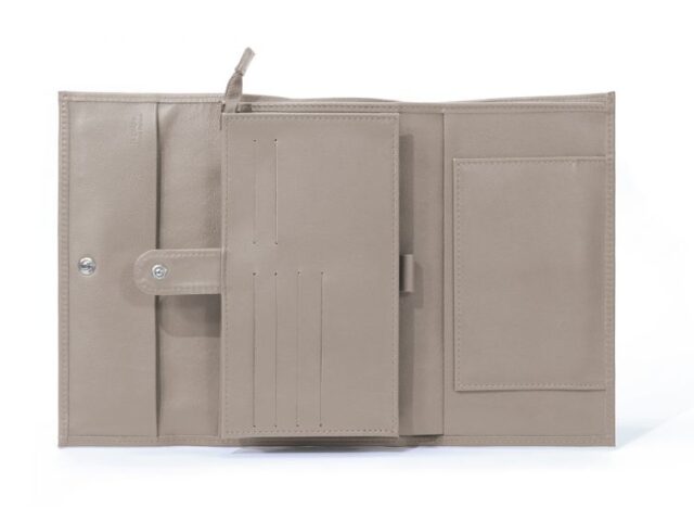 La Guêpe - Petite Maroquinerie - Compagnon en cuir taupe à rabat - 318