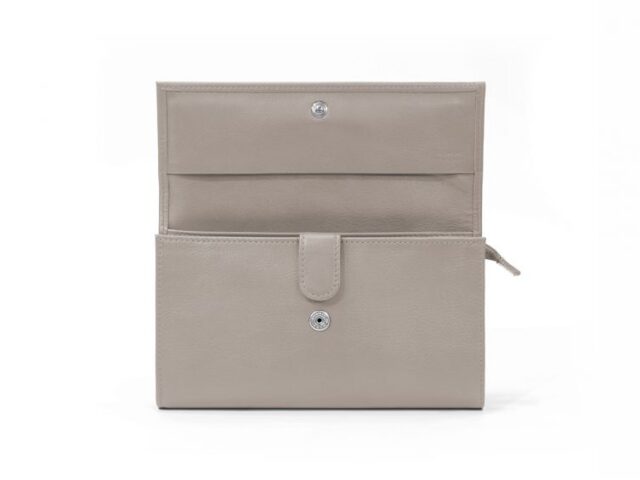 La Guêpe - Petite Maroquinerie - Compagnon en cuir taupe à rabat - 318