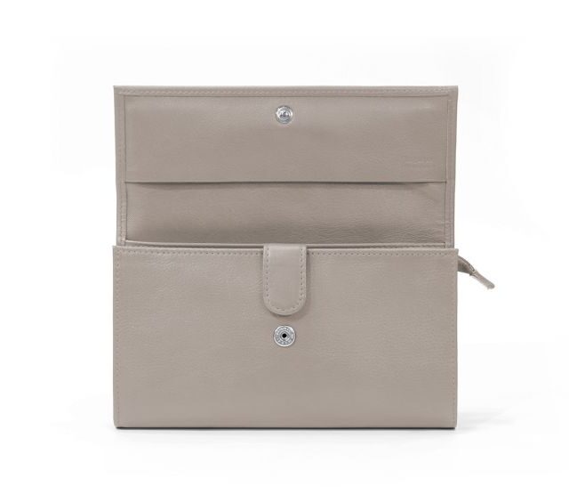 La Guêpe - Petite Maroquinerie - Compagnon en cuir taupe à rabat - 318