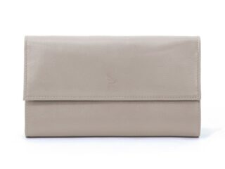 La Guêpe - Compagnon en cuir taupe à rabat – 318