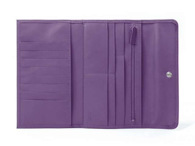 La Guêpe - Petite Maroquinerie - Compagnon en cuir violet - 12 cartes de crédit - 290