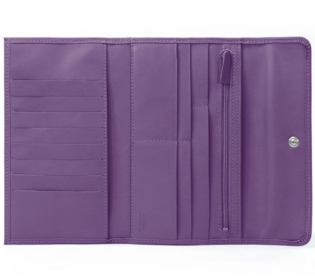 La Guêpe - Petite Maroquinerie - Compagnon en cuir violet - 12 cartes de crédit - 290