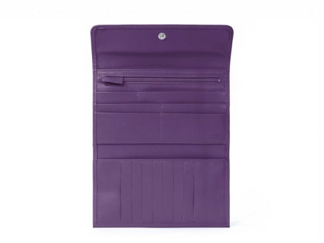 La Guêpe - Petite Maroquinerie - Compagnon en cuir violet - 12 cartes de crédit - 290