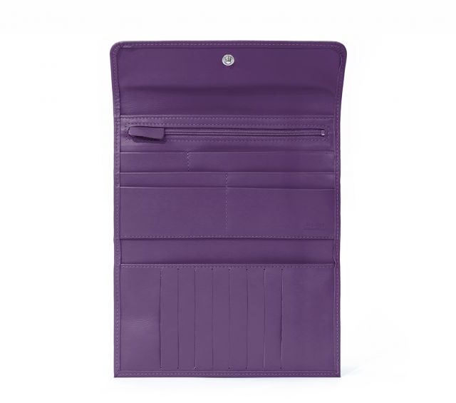 La Guêpe - Petite Maroquinerie - Compagnon en cuir violet - 12 cartes de crédit - 290