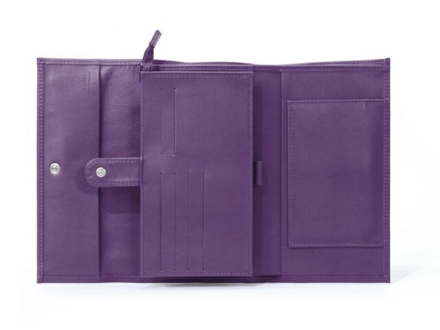 La Guêpe - Petite Maroquinerie - Compagnon en cuir violet à rabat - 318