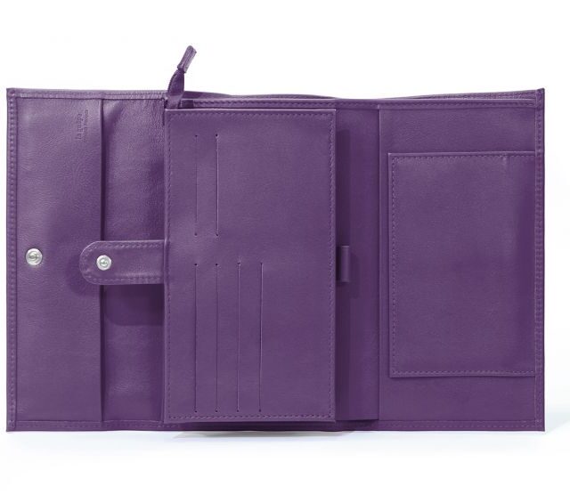 La Guêpe - Petite Maroquinerie - Compagnon en cuir violet à rabat - 318