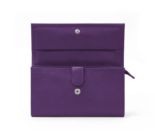 La Guêpe - Petite Maroquinerie - Compagnon en cuir violet à rabat - 318