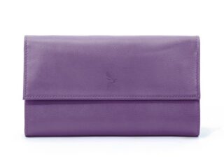 La Guêpe - Compagnon en cuir violet à rabat – 318