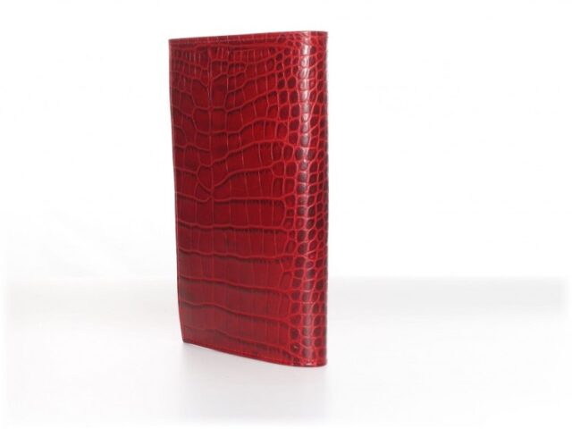 en cuir style croco rouge - 463