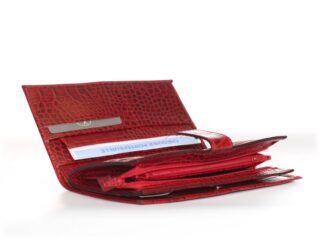 La Guêpe - Compagnon femme tout en un, en cuir style croco rouge – 463