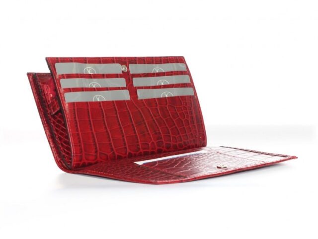 en cuir style croco rouge - 463