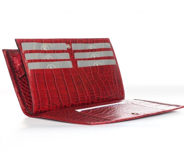 en cuir style croco rouge - 463
