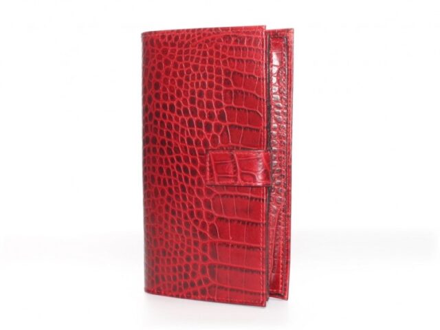 en cuir style croco rouge - 463