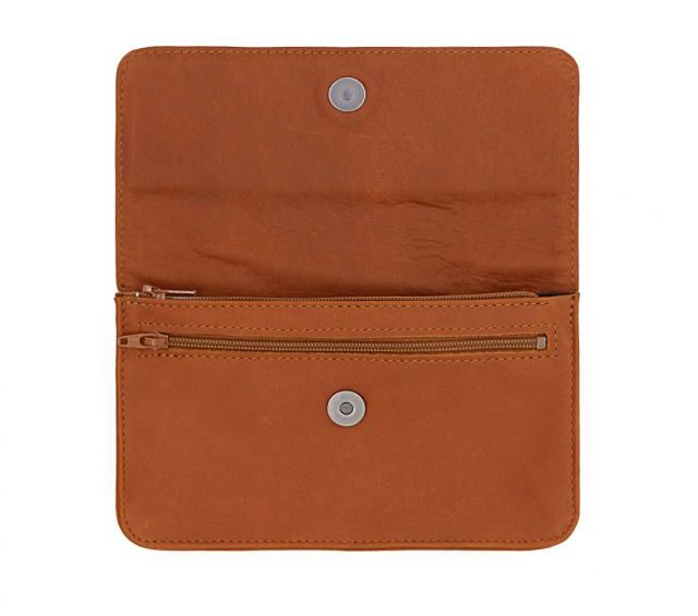 La Guêpe - Petite Maroquinerie - Compagnon format Iphone X+ en cuir fauve - 999