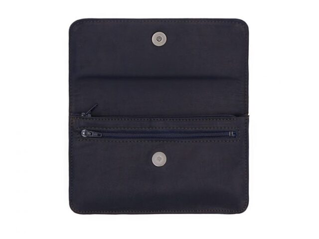 La Guêpe - Petite Maroquinerie - Compagnon format Iphone X+ en cuir marine - 999