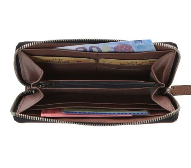 La Guêpe - Petite Maroquinerie - Compagnon hermétique "Luxe" en cuir marron - 20 cm - PM-024-01