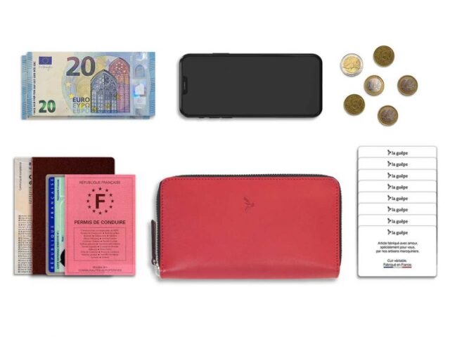 La Guêpe - Petite Maroquinerie - Compagnon hermétique "Luxe" en cuir rouge - 20 cm - PM-024-01