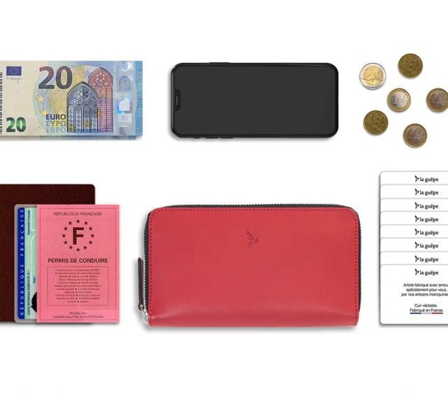 La Guêpe - Petite Maroquinerie - Compagnon hermétique "Luxe" en cuir rouge - 20 cm - PM-024-01