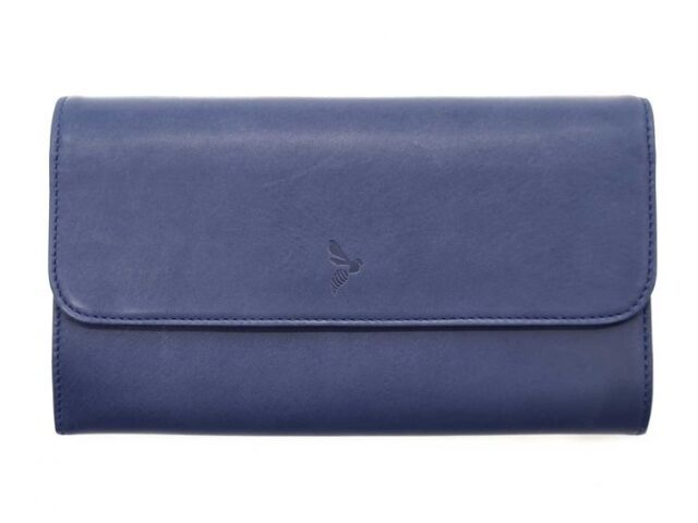 La Guêpe - Petite Maroquinerie - Compagnon "Luxe" en cuir bleu - 20 cm - PM-004-01