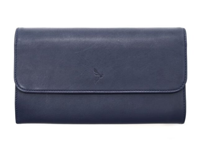 La Guêpe - Compagnon “Luxe” en cuir bleu – 20 cm – PM-004-01