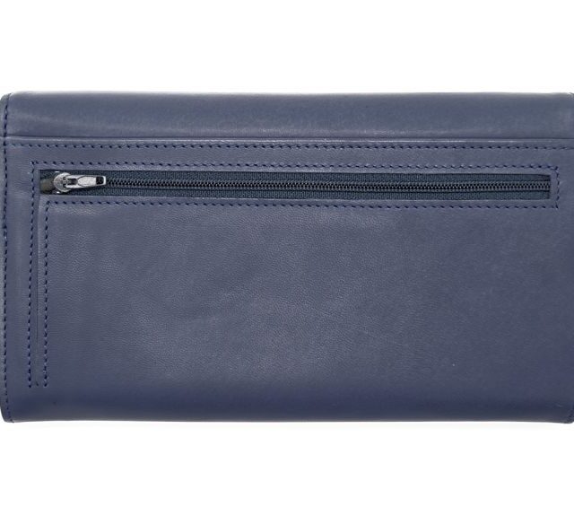 La Guêpe - Petite Maroquinerie - Compagnon "Luxe" en cuir bleu - 20 cm - PM-004-01