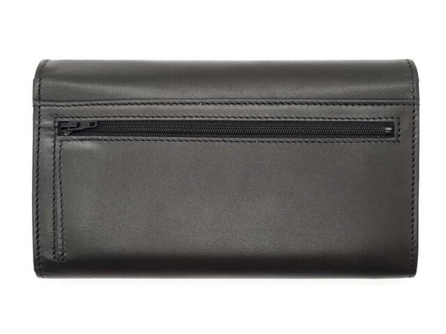 La Guêpe - Petite Maroquinerie - Compagnon "Luxe" en cuir noir - 20 cm - PM-004-01