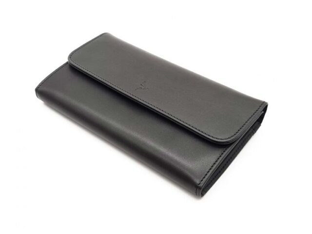 La Guêpe - Petite Maroquinerie - Compagnon "Luxe" en cuir noir - 20 cm - PM-004-01