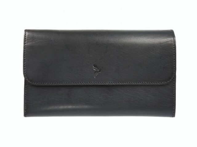 La Guêpe - Petite Maroquinerie - Compagnon "Luxe" en cuir noir - 20 cm - PM-004-01