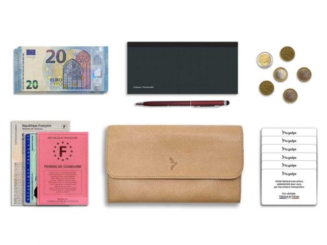 La Guêpe - Petite Maroquinerie - Compagnon "Luxe" en cuir nude - 20 cm - PM-004-01