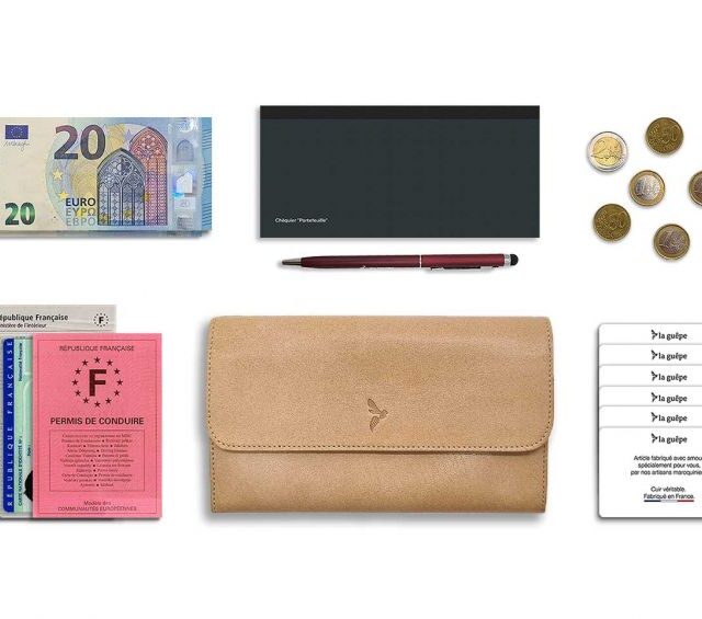 La Guêpe - Petite Maroquinerie - Compagnon "Luxe" en cuir nude - 20 cm - PM-004-01