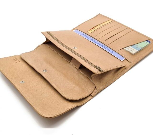 La Guêpe - Petite Maroquinerie - Compagnon "Luxe" en cuir nude - 20 cm - PM-004-01