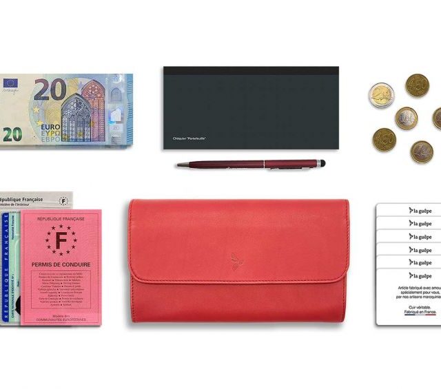 La Guêpe - Petite Maroquinerie - Compagnon "Luxe" en cuir rouge - 20 cm - PM-004-01