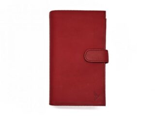La Guêpe - Compagnon “Luxe” en cuir rouge – double avec patte – PM-027-01